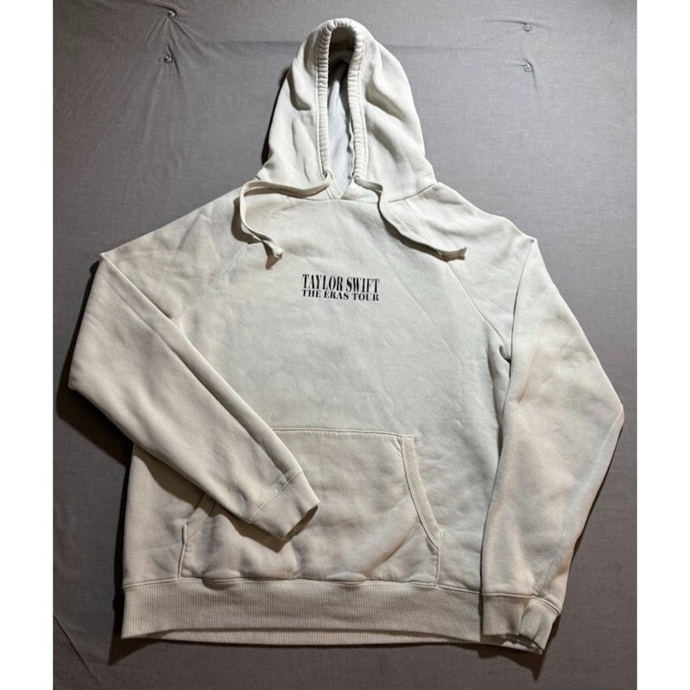 Taylor Swift Eras Tour Sweatshirt Womens M Beige Pullover Long‎ Sleeve Hoodie